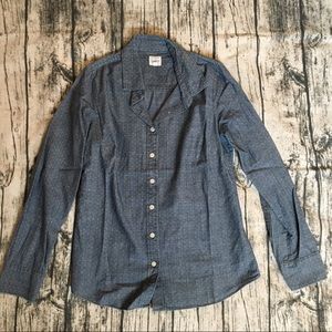 J.Crew Factory The Perfect Shirt Chambray dots XS